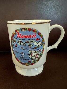 Vintage Hawaii Hawaiian islands coffee tea mug multicolor